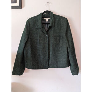 Women's Norton McNaughton Green & Beige Tweed Blazer Plus Size 18